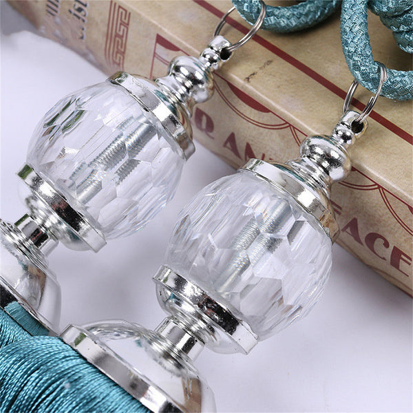 Pair Of Curtain Holdbacks Rope Tie Backs Tassel Tiebacks Crystal Pearl Ball Home