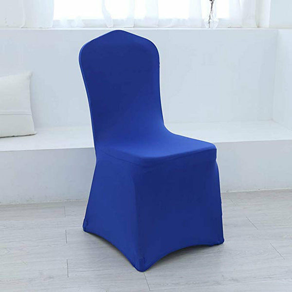 5x Royal Blue Chair Covers Full Seat Cover Spandex Stretch Banquet Wedding Party - Lets Party