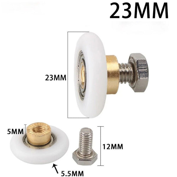 4pcs Shower Room Pulley Bathroom Sliding Glass Door Wheels Nylon-Copper Roller