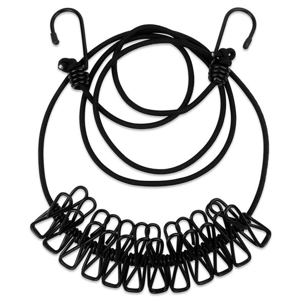2pcs 12 Clips Camping Rope Peg Washing Clothes Line Travel clothesline Portable