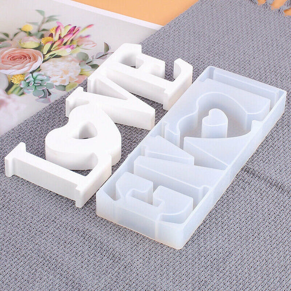 2pcs LOVE Sign Resin Casting Mold Silicone Jewelry Making Epoxy Mould Craft Tool