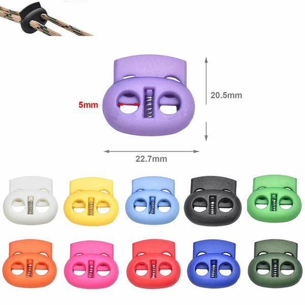 5mm Hole Stopper Cord Lock Bean Toggle Clip Apparel Shoelace Cord Lanyard