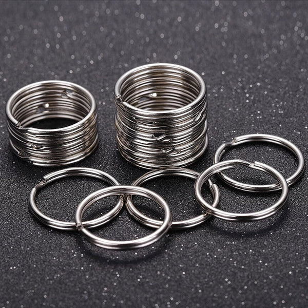 240PCS Stainless Steel Key Holder Split Scuba Rings Keyring Keychain Keyfob 25mm
