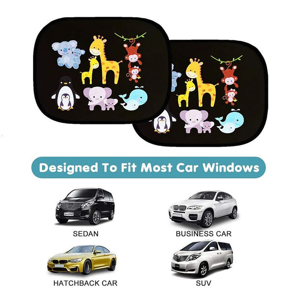 2X Animal Universal Car Side Window Sun Shade Visor UV Protector For Baby Kid AU