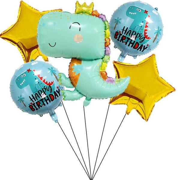 5pcs Dinosaur Helium Foil Balloon Set Party Supplies Birthday Decoration