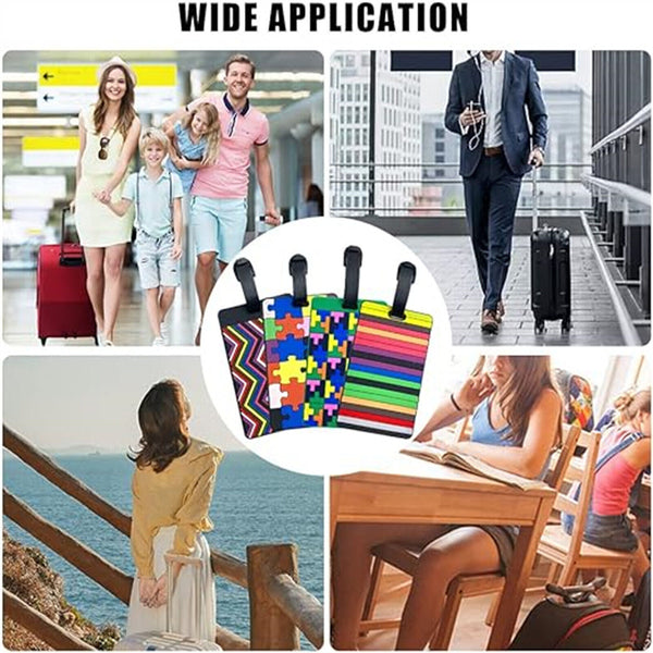 3PCS Luggage Tags Backpack Label ID Address Handbag School Plastic Travel Tag AU