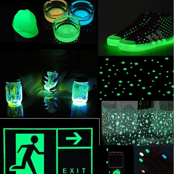 8 Colours Luminous Glow in the Dark Powder Glitter Fluorescent Nail Pigment AU