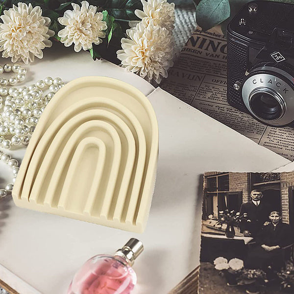 1Pc 3D Rainbow Bridge Shape Muffin Silicone Candle Mold DIY Gypsum Soap Mould AU