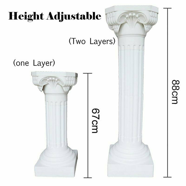 2X 88CM Roman Pillar Column Stand WITH+2X Swan Column Wedding Props Venue Decor