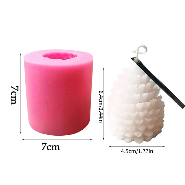 3D Christmas Pine Cone Silicone Candle Molds Beeswax Candle Making Moulds DIY AU