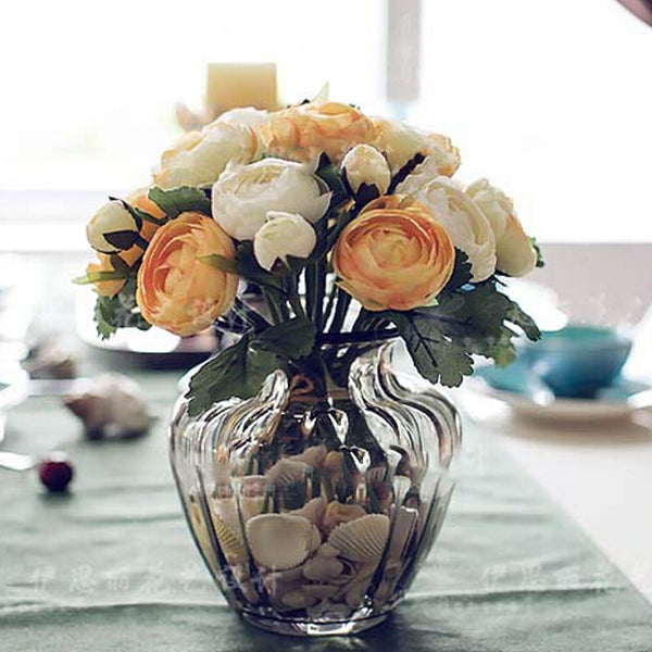 10 Heads Artificial Flowers Silk Peony Bouquet Rose Wedding Home Party Decor AU