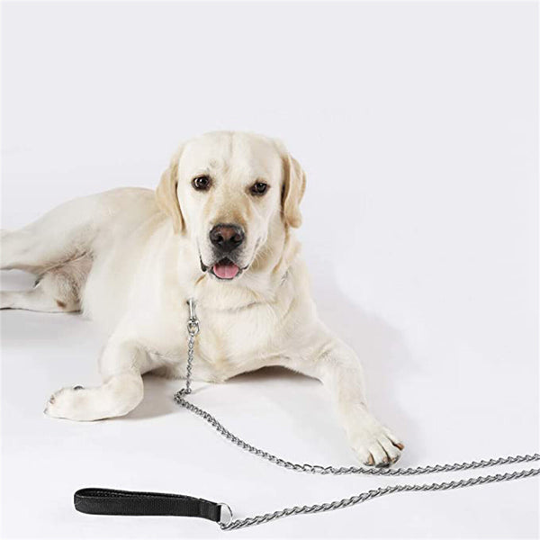 120cm Pet Dog Puppy Metal Chain Lead With Soft Padded Handle Leash Duty AUS