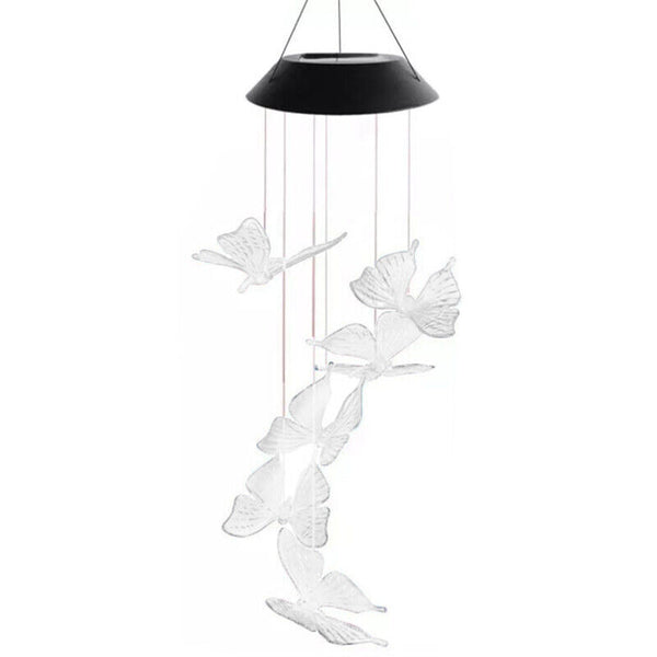 Colour Changing Wind Chimes LED Light Hanging Decor Outdoor Solar Powered Garden