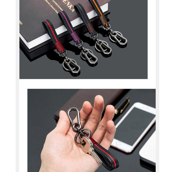 Fashion Metal Leather Car Keychain Keyring Keyfob Key Chain Ring Holder Bag Gift