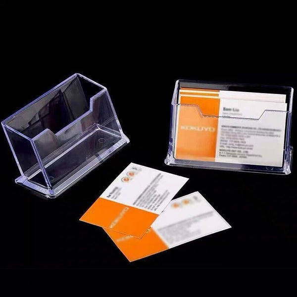 10 X Clear Desktop Business Card Holder Display PMMA Stand Plastic Desk Shelf AU