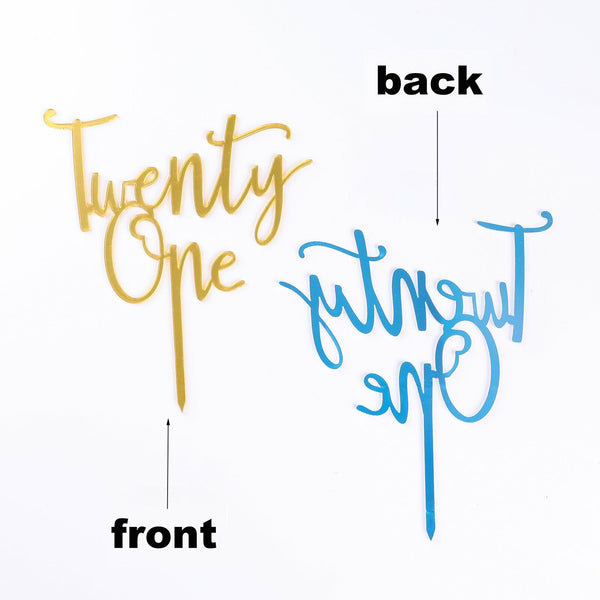 Twenty One 21st Birthday 21 Today Acrylic Cake Topper Happy Birthday Mirror New