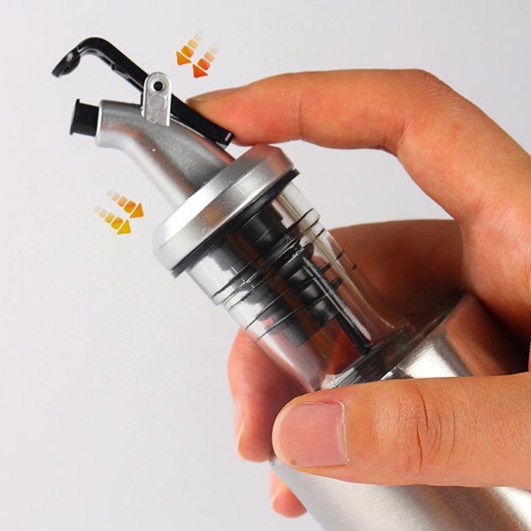 300/500ml Oil Dispenser Stainless Steel Olive Vinegar Kitchen Tool Glass Bottle