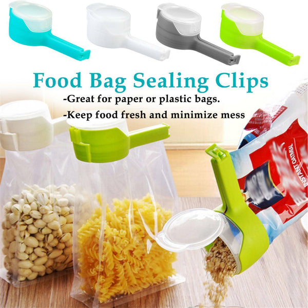 4X Food Seal Pour Storage Bag Clip Plastic Clamp Snack Sealing Clip Sealer Clamp