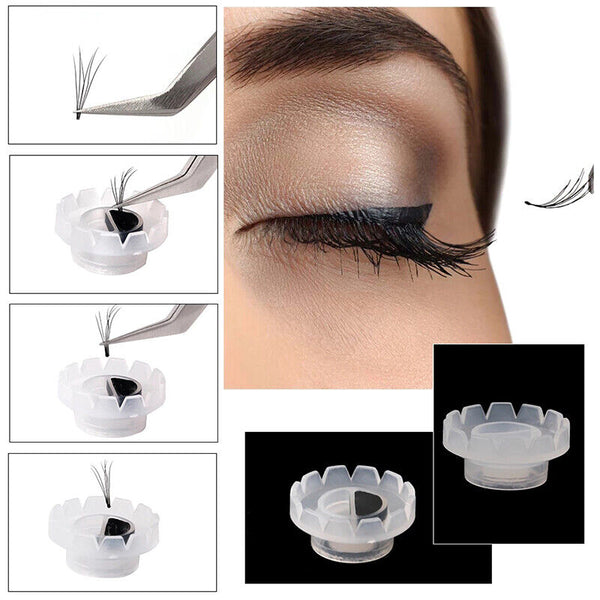 200pcs Eyelashes Glue Holder Lashes Blossom Cup Eyelash Extension Adhesive Stand