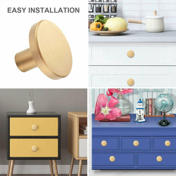 4-20X 25MM Kitchen Knobs Cabinet Pulls Handles Cupboard Drawer Furniture Brass