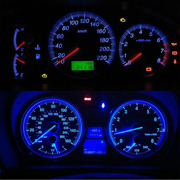 10x Blue T10 168 4SMD Car Dashboard LED Light Bulb Gauge Cluster Speedometer AU