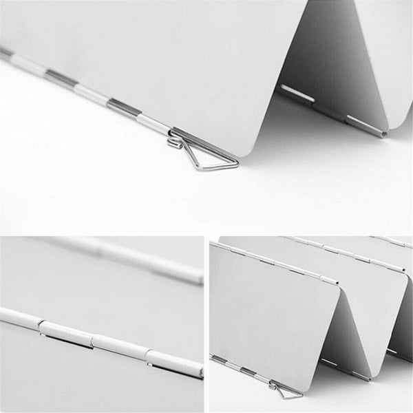 Aluminum Alloy Camping BBQ Cooker Stove Wind Shield Screen Foldable AU 30Plates