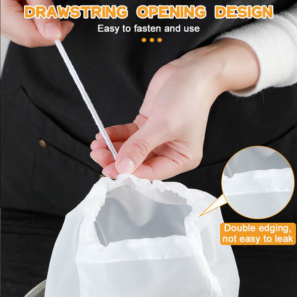 Reusable Strainer Bag Accessories Food Milk Nut Filter Fine Mesh Nylon 30x30 CM