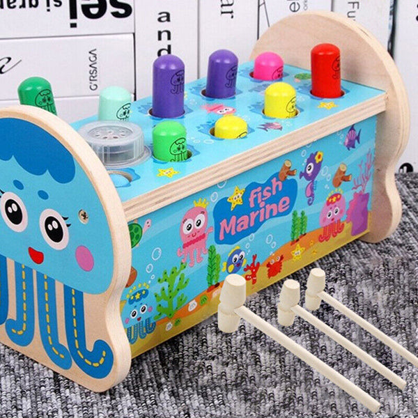 1-50X Wooden Mini Hammer Mallet Kids Flat Head Toy Carving DIY Ornaments Toy AU