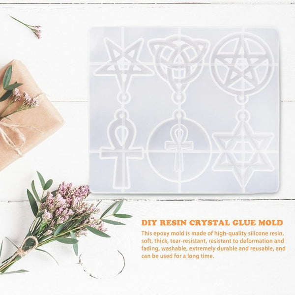Pentagram Resin Casting Silicone Mold Pendant Necklace Making Epoxy Craft DIY