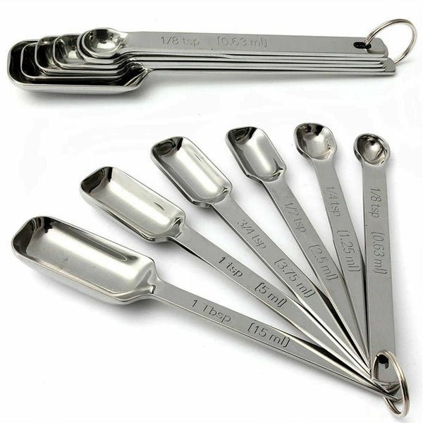 5/6pcs Stainless Steel Mini Measuring Seasoning Dry and Liquid Ingredients Spoon