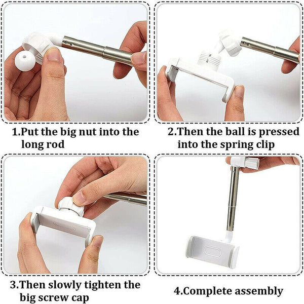 360° Rotatable Retractable Car Phone Holder Rearview Mirror Multifunctional AU