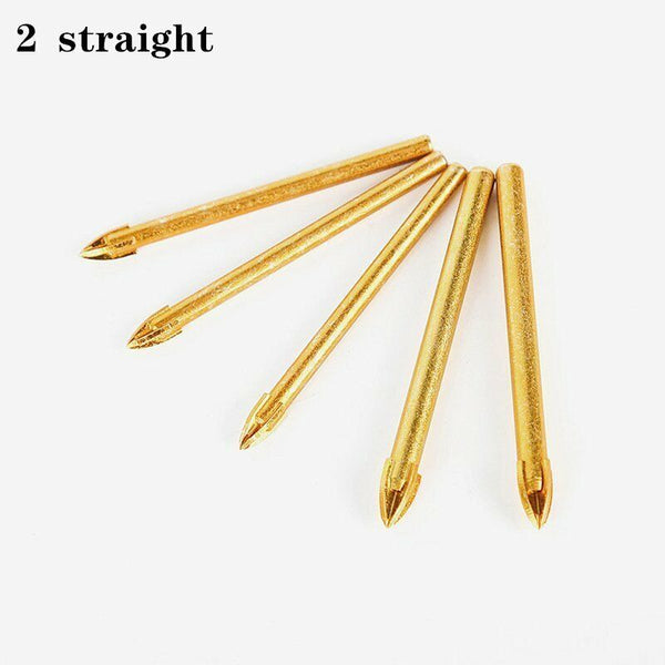 10x Titanium Ceramic Tile Glass Drill Bit Tungsten Carbide Cross Spear Head 6mm