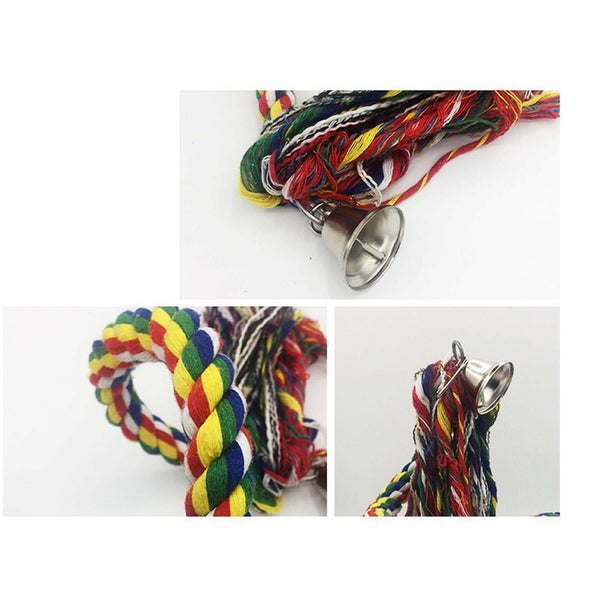 Pet Bird Rope Perches Parrot Colorful Cage Comfy Perch Bungees for Birds Toy AU