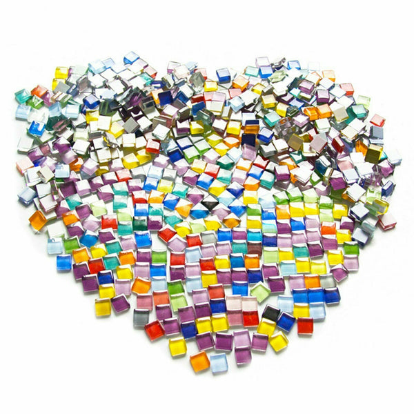 up to 2000x Mixed Crystal Glass Mosaic Tiles Kitchen Bathroom Art Craft Supplies