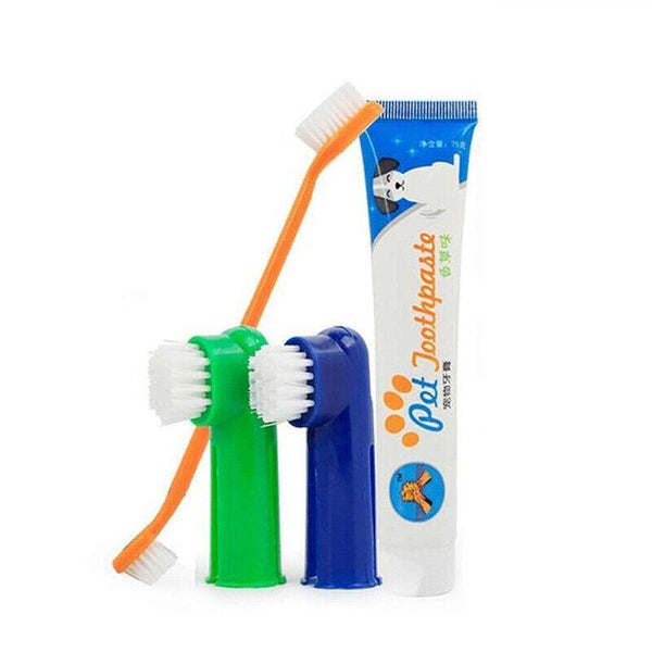 1PC Pet Dog Cleaning Toothpaste+Toothbrush+ Back Up Brush Set Vanilla Flavour AU