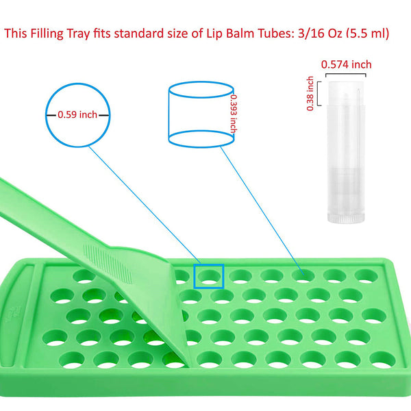 5ML Lip Balm Filling Tray & Spatula Set 50 Lip Balm Containers Handmade DIY Tool