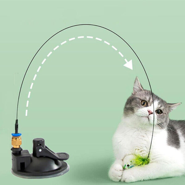 Cat Play Toy Simulation Birds Teaser Wand Interactive Stick with Suction Cup AU