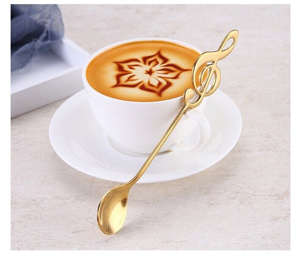 7PCS Stainless Steel Musical Notes Spoons Set Coffee Tea Dessert Xmas Gifts