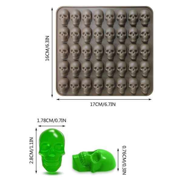 40 Cavity Skull Gummy Jelly Candy Silicone Mould Cake IceTray Halloween Molds AU