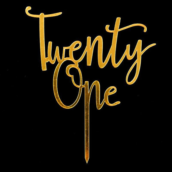 Twenty One 21st Birthday 21 Today Acrylic Cake Topper Happy Birthday Mirror New