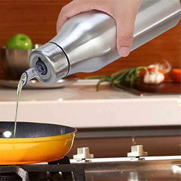 Kitchen Dispenser Bottle Stainless Steel Oil Vinegar 0.5/0.75/1L Leak-proof AU
