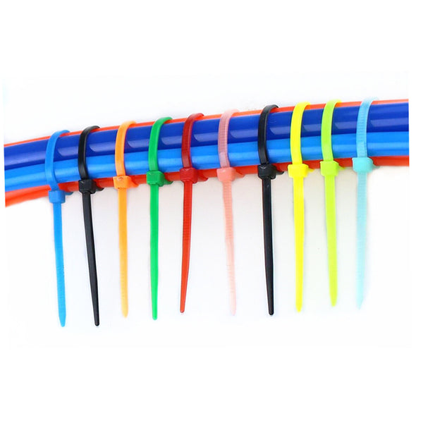 100pcs Colourful Cable Ties Zip Nylon UV Stabilised Bulk Cable Tie For Trade Use