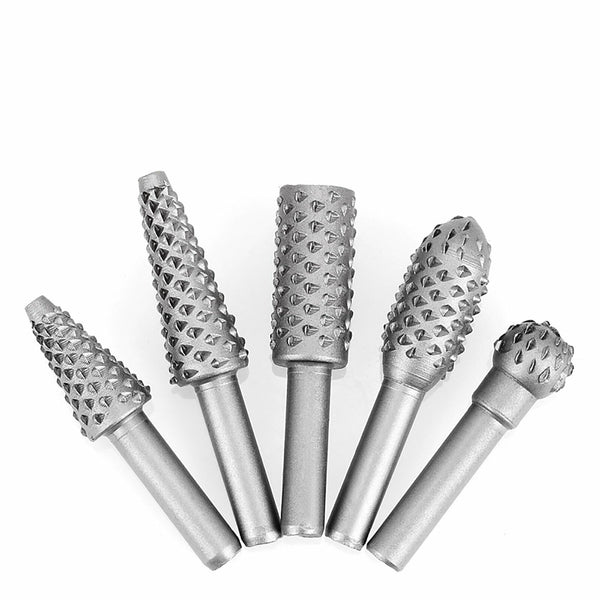 5PCs Wood Working Cutter Drill Bits Rotary Bits Rasp For Wood Grinding Carving