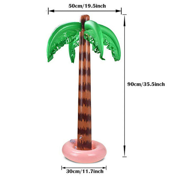 2PCS Palm Tree Hawaiian Party Supplies Beach Pool Decor Blow Up 90cm Inflatable