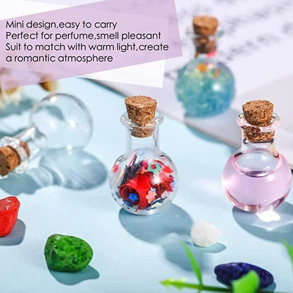 10Pcs Mini Empty Glass Clear Bottle Drifting Vials Cork Charm Wish Bottles New