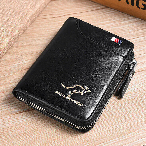 Men's RFID Blocking Leather Short Wallet Credit ID Card Cash Holder Purse AU