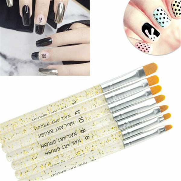 7 PCS Acrylic Nail Art Brush Pen UV Gel Painting Drawing Liner Polish Brushes