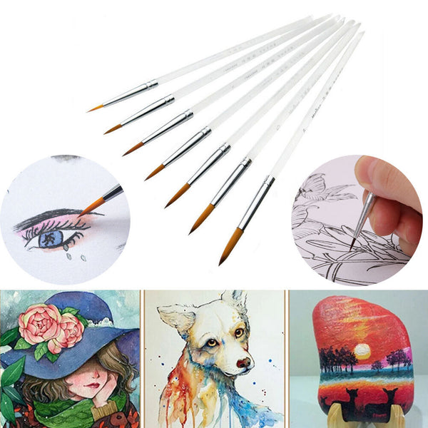 6 Pcs Pro Extra Fine Detail Watercolour Painting Acrylic Miniature Paint Brushes