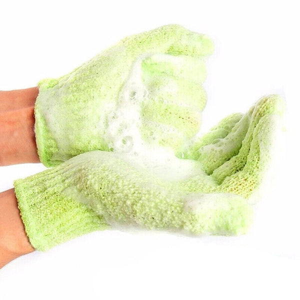 1 Pair Exfoliating Gloves Bath Shower Massage Spa Body Hand Scrub Mitt Towel AU