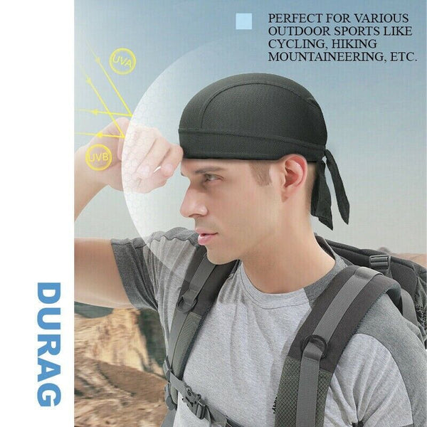 Durag Bandanna Cap Cycling Head Wraps Skull Cap Scarves Caps Motorcycle Sports